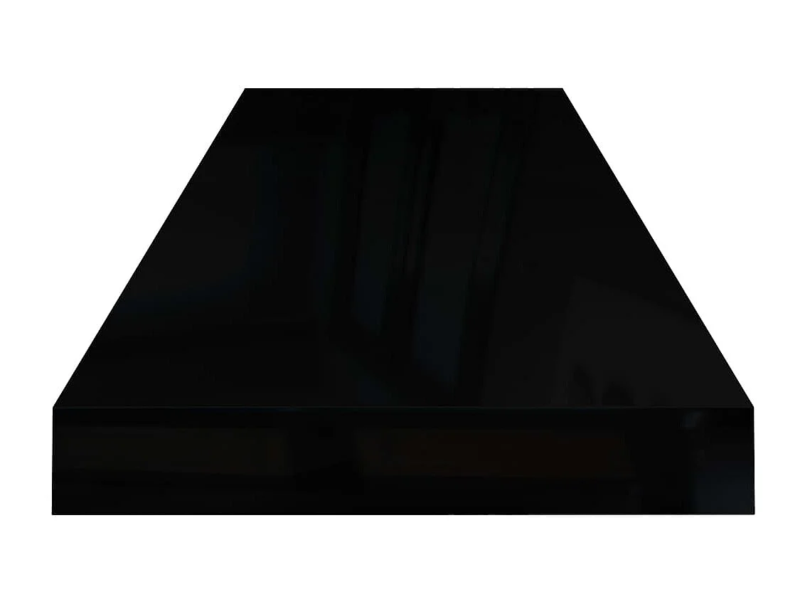 Étagère murale murale Noir brillant 80x23,5x3,8 cm MDF OFR43881 BonneVie Meuble