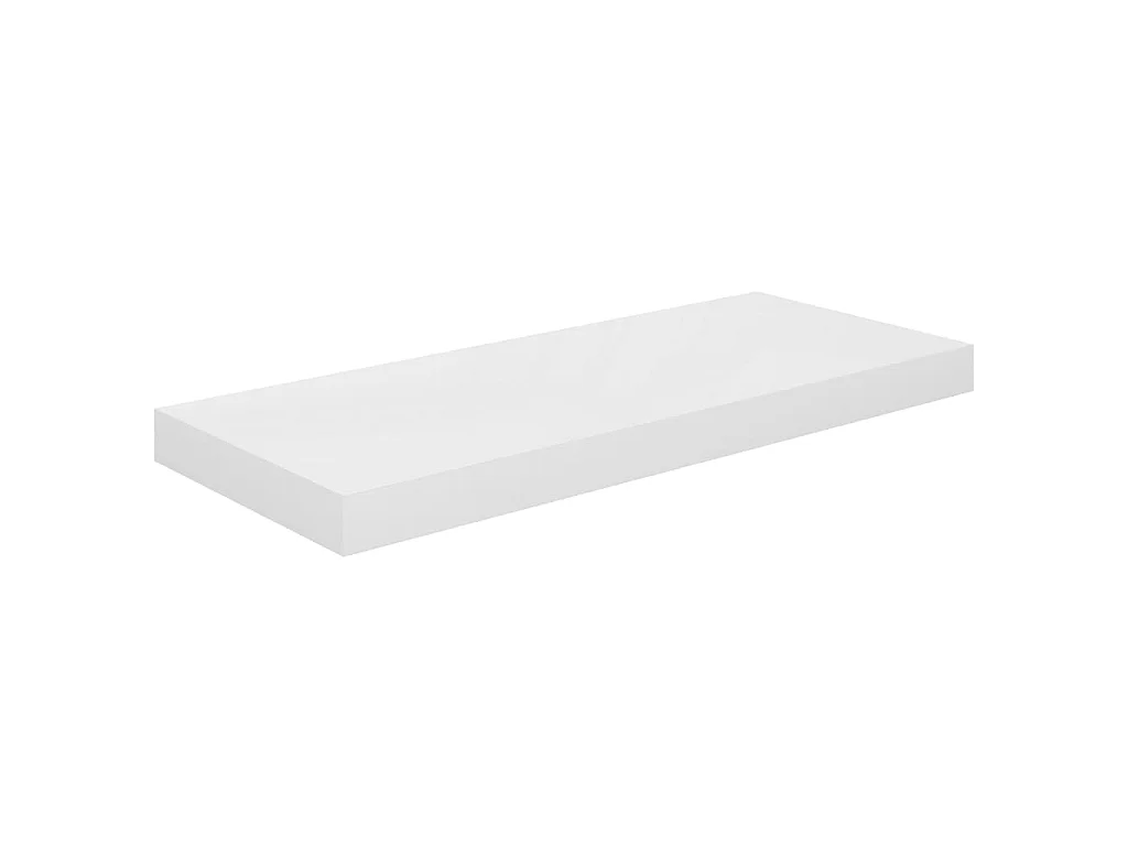 Estante de pared de pared blanco brillante MDF 60x23,5x3,8 cm ES86402