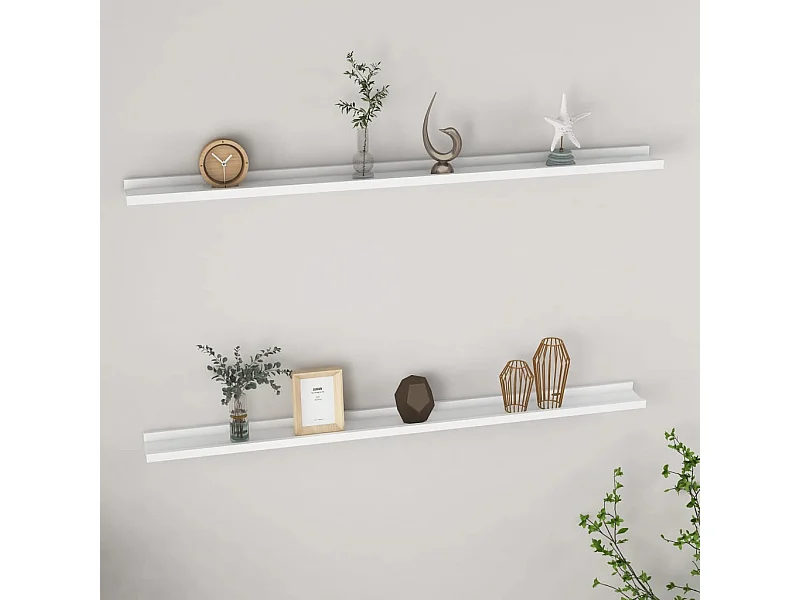 Wandschappen 2 st 115x9x3 cm wit NL537097