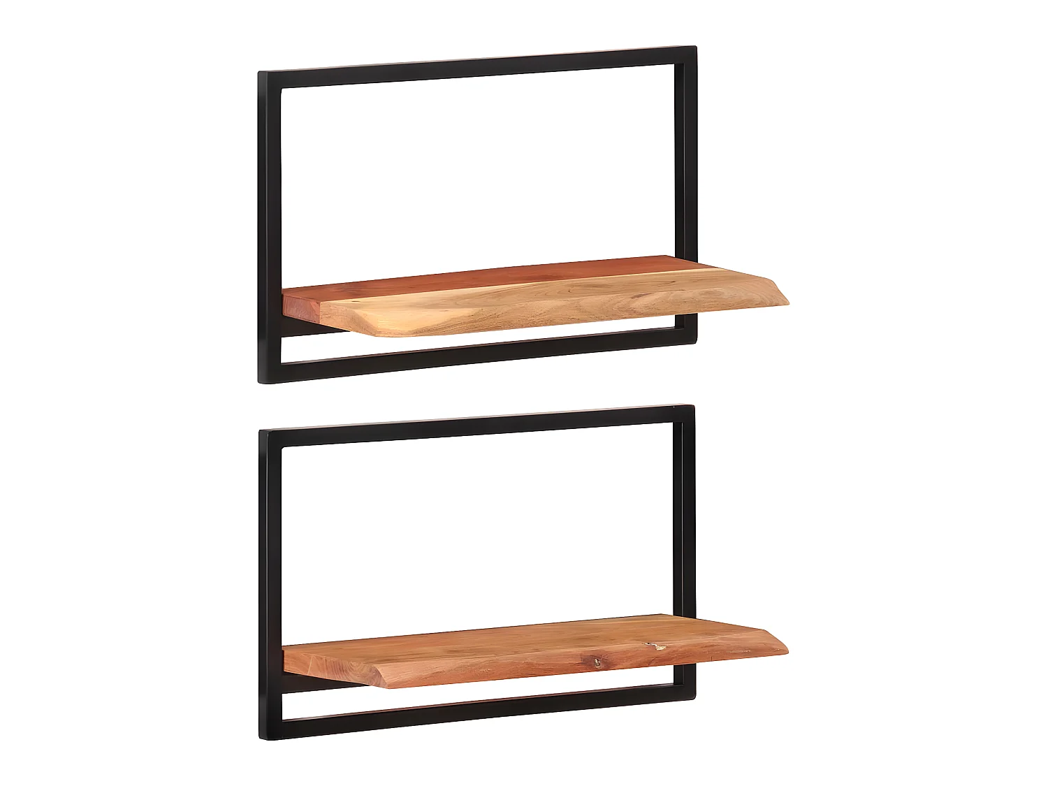 Estantes de pared 2 unidades madera maciza acacia 60x25x35 cm ES15470