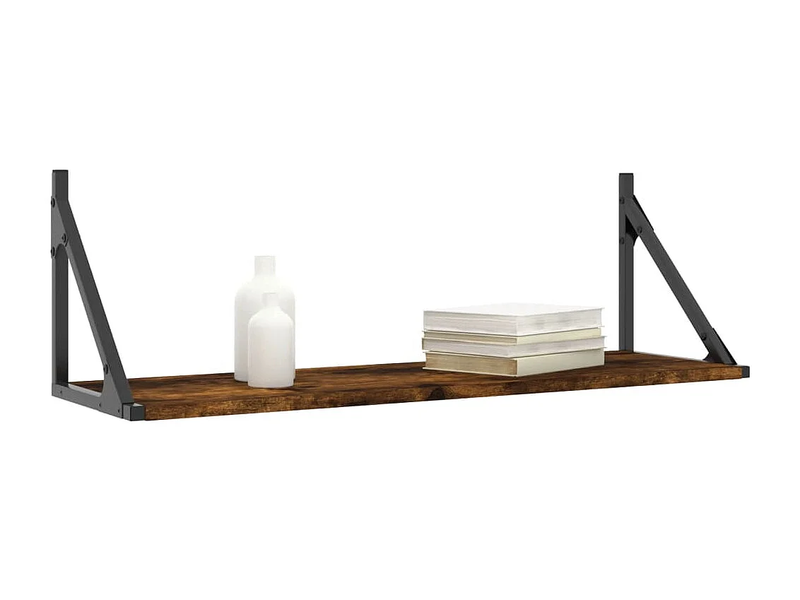 Étagères murales 2pcs chêne fumé 80x25x25,5cm bois d'ingénierie OFR14359 BonneVie Meuble