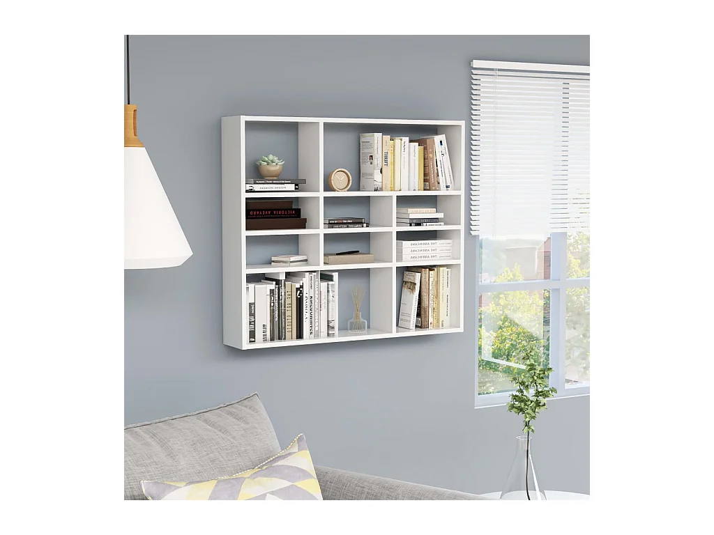 Étagère murale Blanc 90x16x78 cm Aggloméré OFR73214 BonneVie Meuble