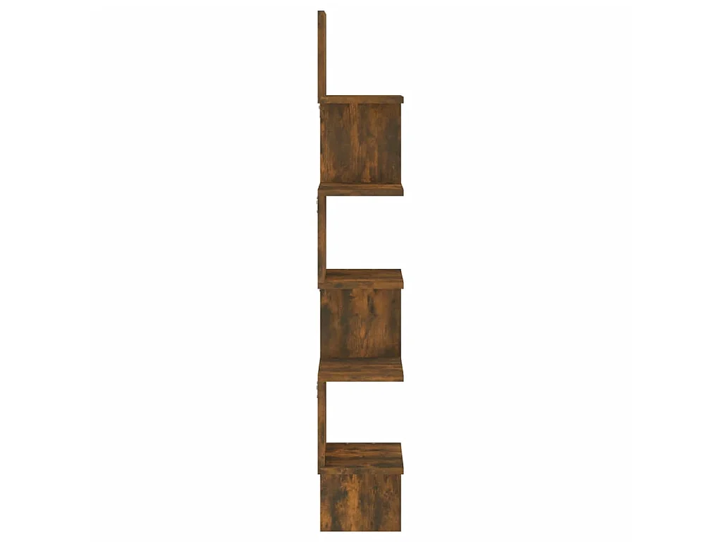 Étagère d'angle murale Chêne fumé 20x20x127,5cm Bois ingénierie OFR46345 BonneVie Meuble