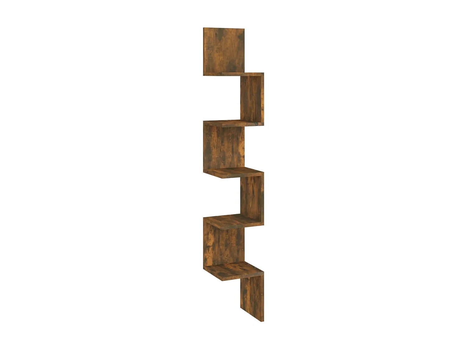 Étagère d'angle murale Chêne fumé 20x20x127,5cm Bois ingénierie OFR46345 BonneVie Meuble