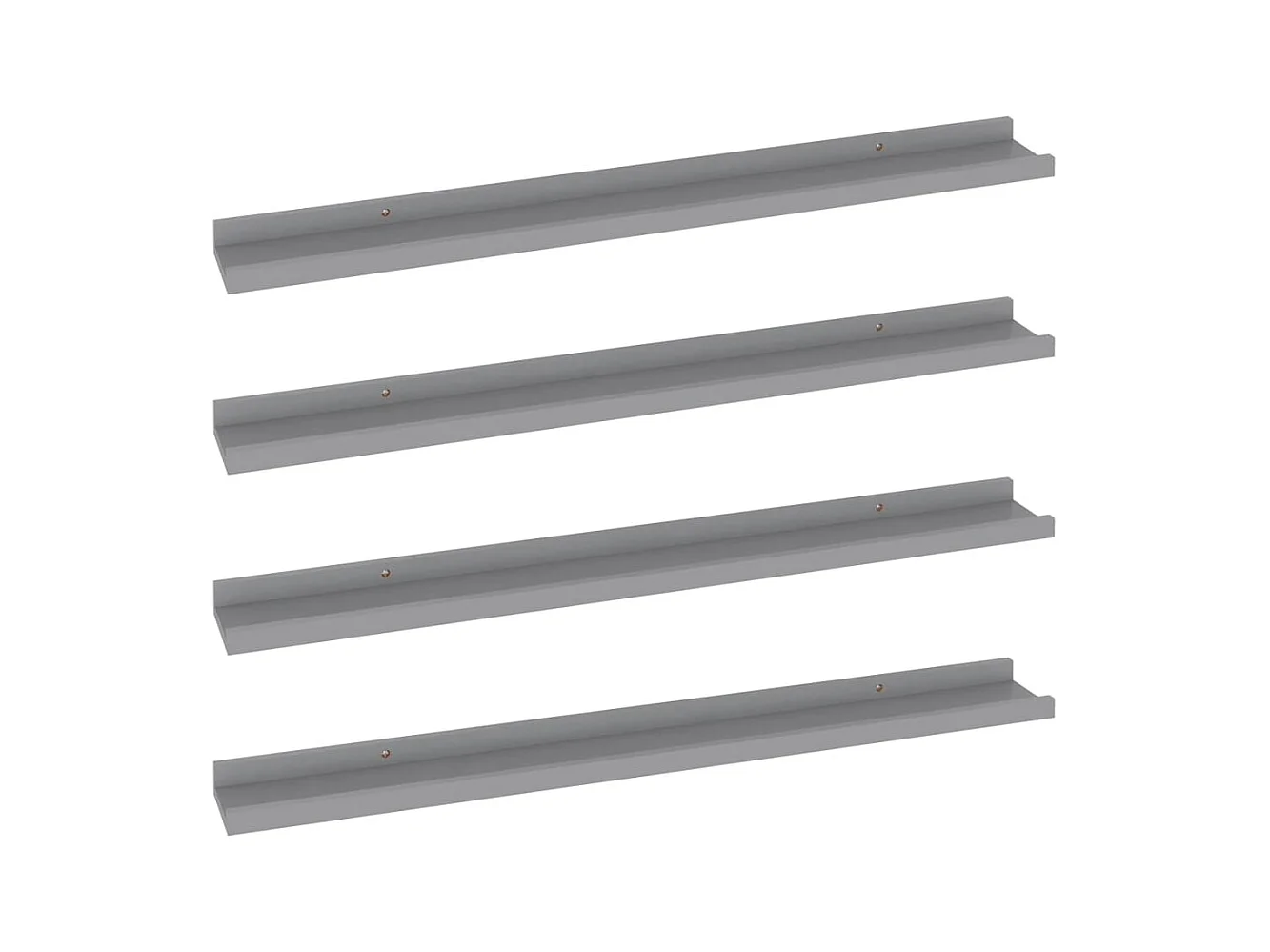 Étagères murales 4 pcs Gris 80x9x3 cm OFR72397 BonneVie Meuble