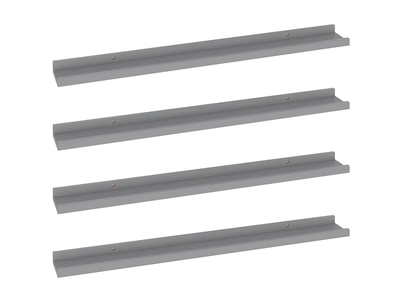 Étagères murales 4 pcs Gris 80x9x3 cm OFR72397 BonneVie Meuble