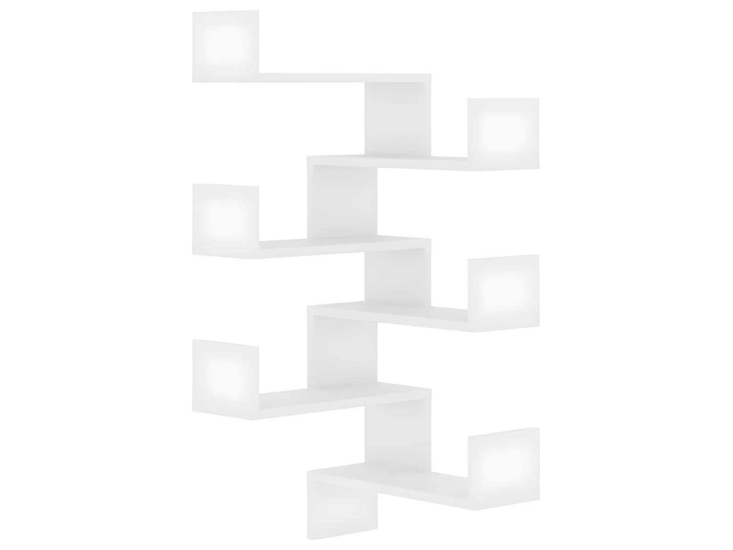 Hoekwandschappen 2 st 40x40x50 cm bewerkt hout wit NL351476