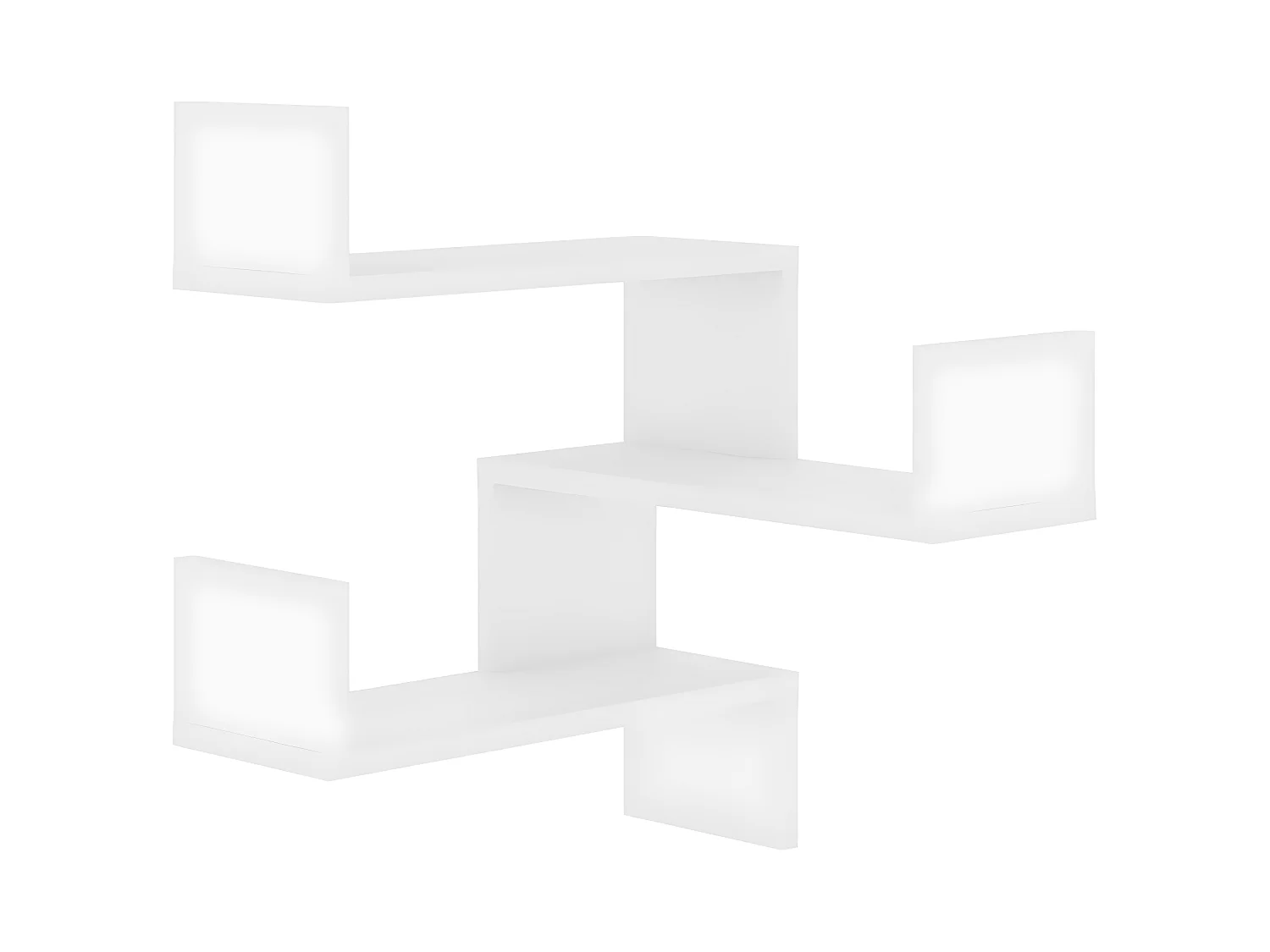 Hoekwandschappen 2 st 40x40x50 cm bewerkt hout wit NL351476