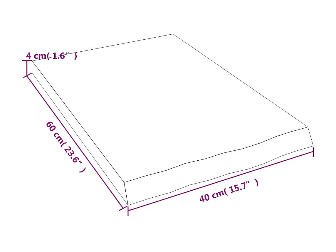 Étagère murale marron foncé bois chêne massif traité OFR36427 BonneVie Meuble