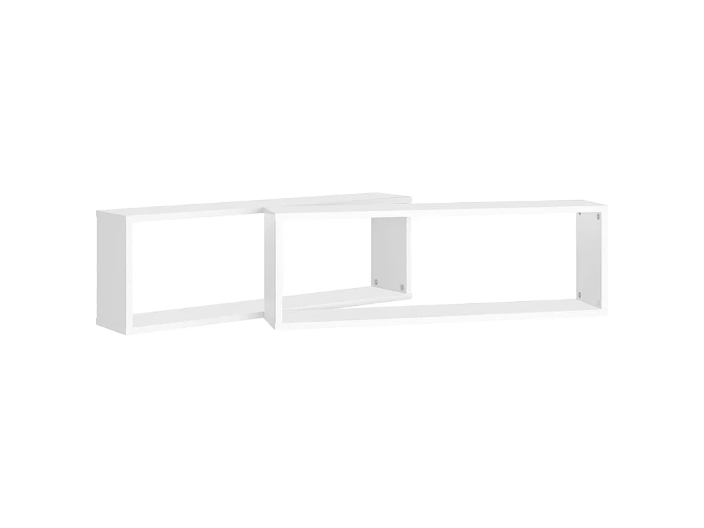 Étagères cube murales 2 pcs Blanc 80x15x26,5 cm Aggloméré OFR51511 BonneVie Meuble