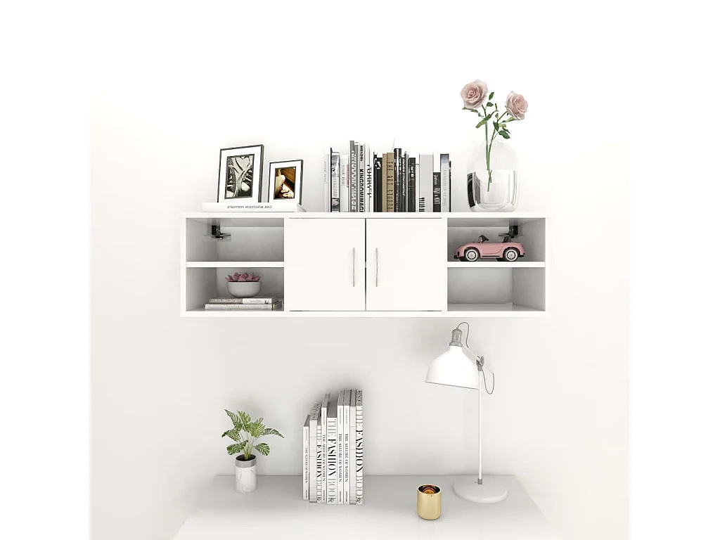 Étagère murale Blanc 102x30x29 cm Aggloméré OFR78911 BonneVie Meuble