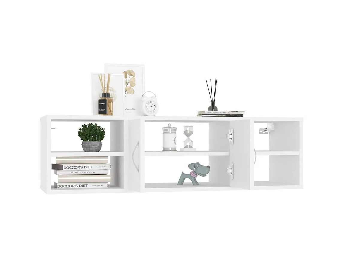 Estantería de pared madera contrachapada blanco 102x30x29 cm ES59031