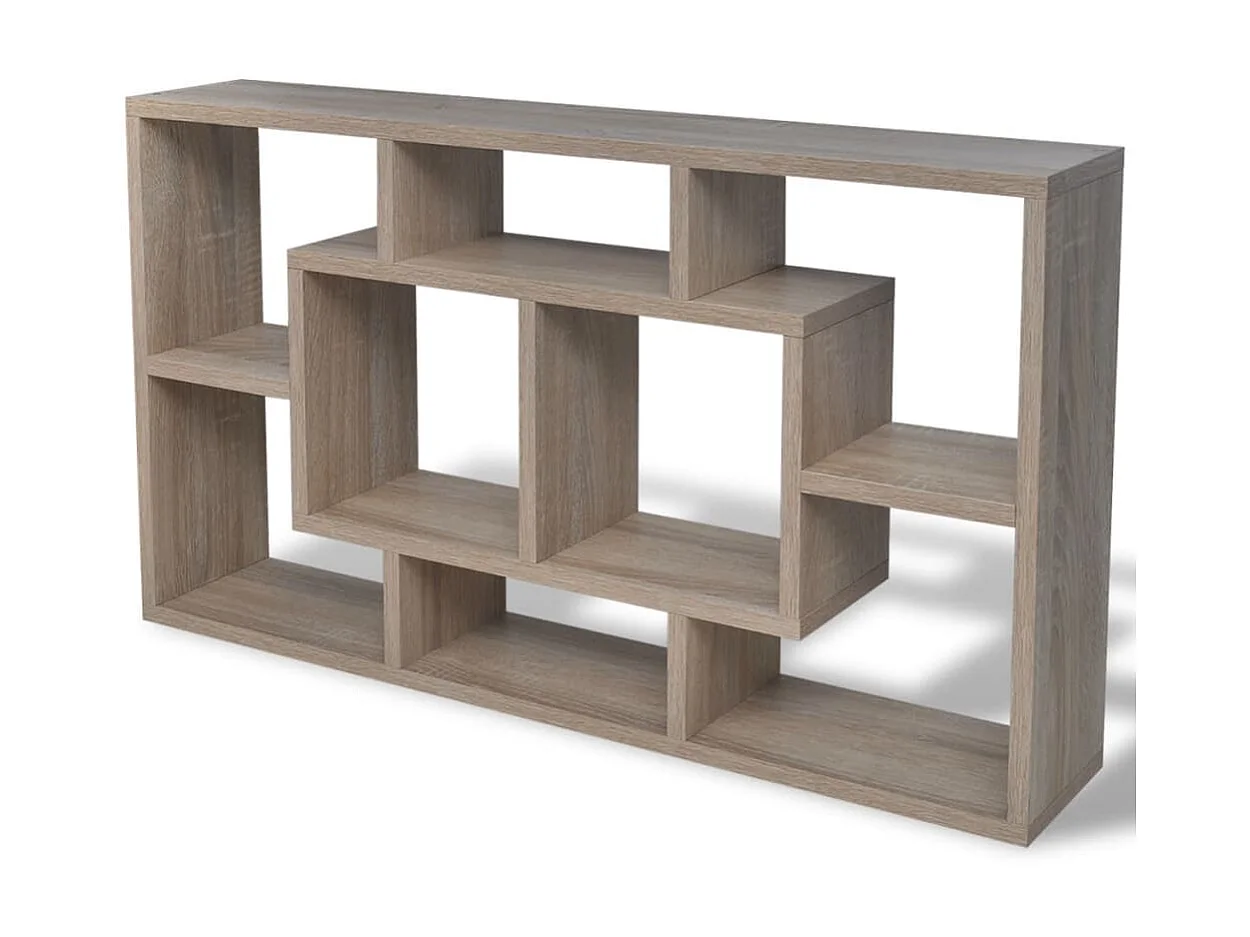 Étagère murale 8 compartiments Couleur de chêne OFR75900 BonneVie Meuble