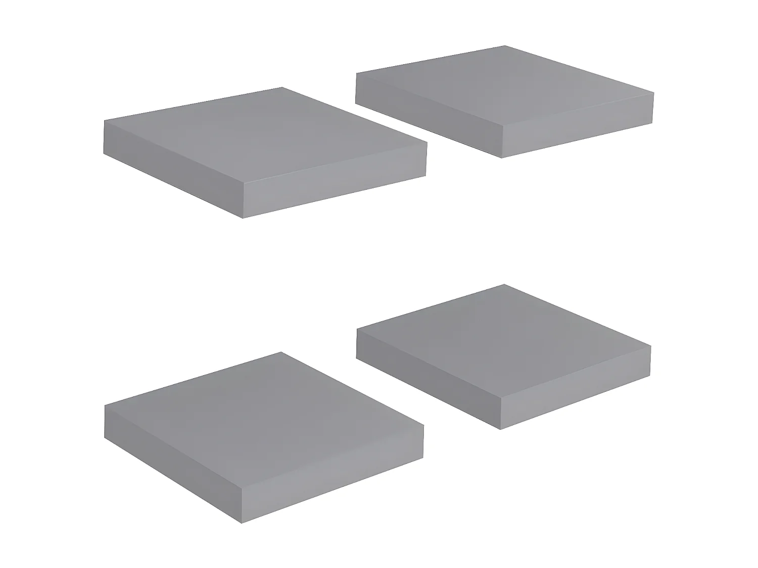Estantes de pared de pared 4 uds MDF gris 23x23,5x3,8 cm ES73966