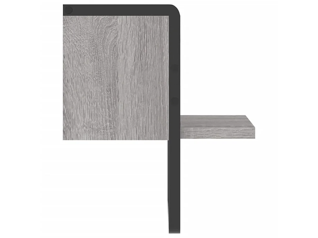 Étagère murale avec barre sonoma gris 20x25x30 cm OFR97154 BonneVie Meuble
