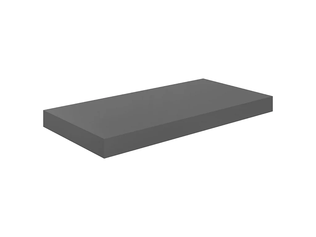 Étagère murale murale 4 pcs Gris brillant 50x23x3,8 cm MDF OFR45352 BonneVie Meuble