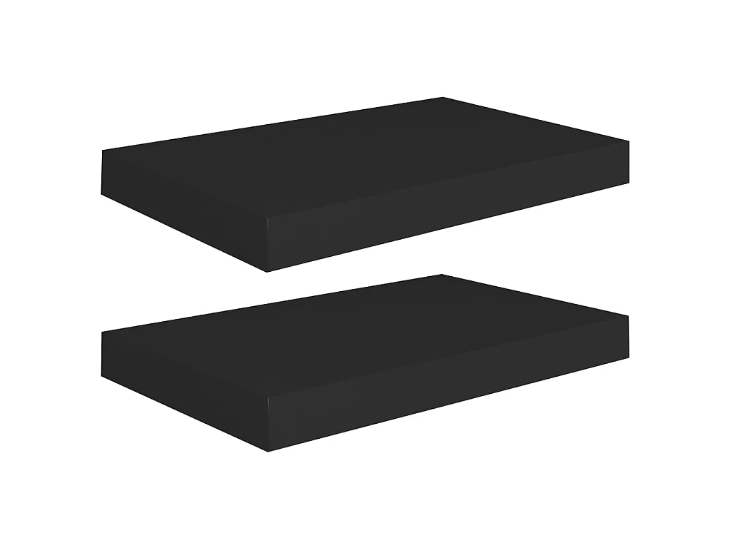 Estantes de pared de pared 2 uds MDF negro 40x23x3,8 cm ES33886