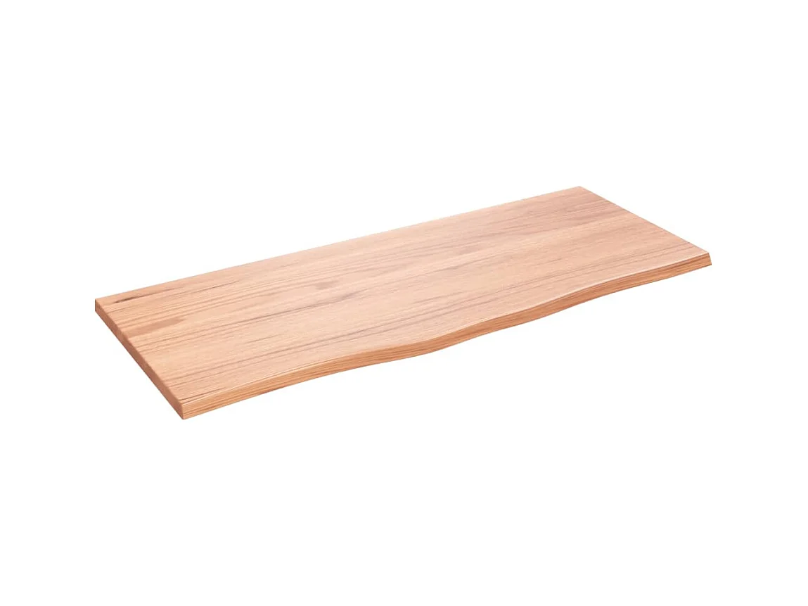 Étagère murale marron clair 100x40x2cm bois chêne massif traité OFR88027 BonneVie Meuble
