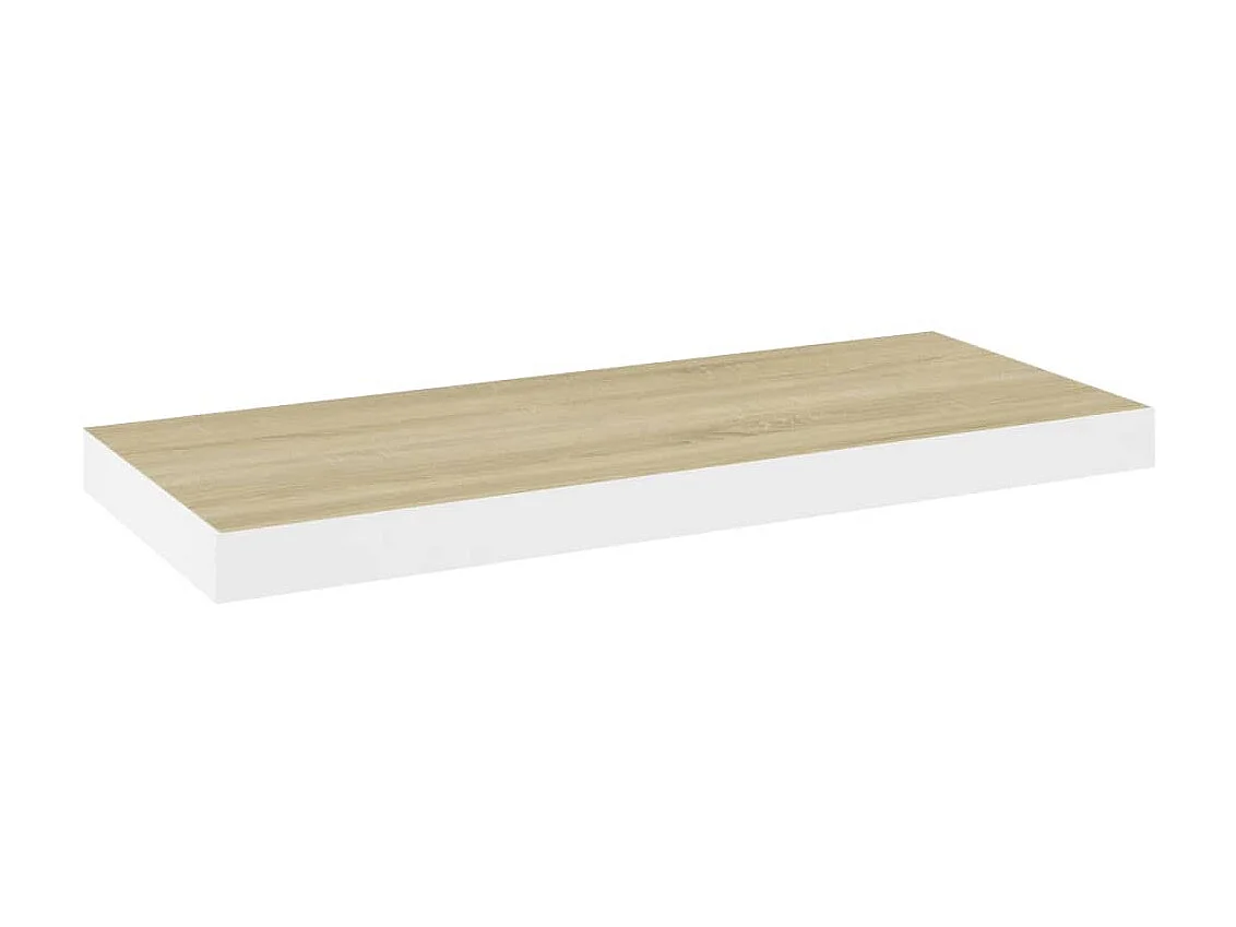 Prateleiras parede 2 pcs 60x23,5x3,8 cm MDF carvalho e branco PT545750