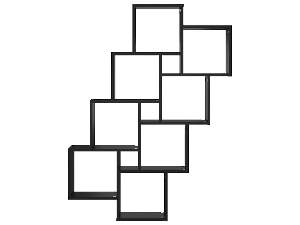 Estante cubo de pared madera contrachapada negro 90x15x119 cm ES94673