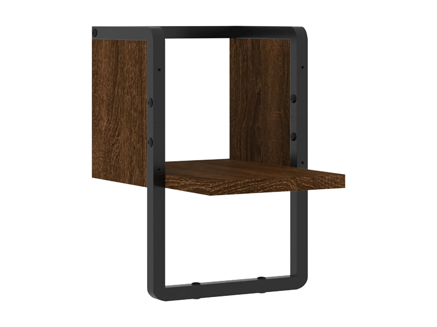 Étagère murale avec barre chêne marron 20x25x30 cm OFR73490 BonneVie Meuble