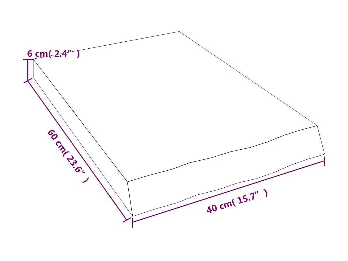 Wandschap 40x60x(2-6) cm behandeld massief eikenhout lichtbruin NL495704