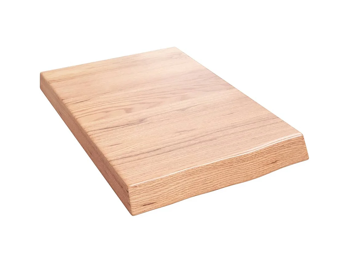 Étagère murale marron clair bois chêne massif traité OFR48201 BonneVie Meuble