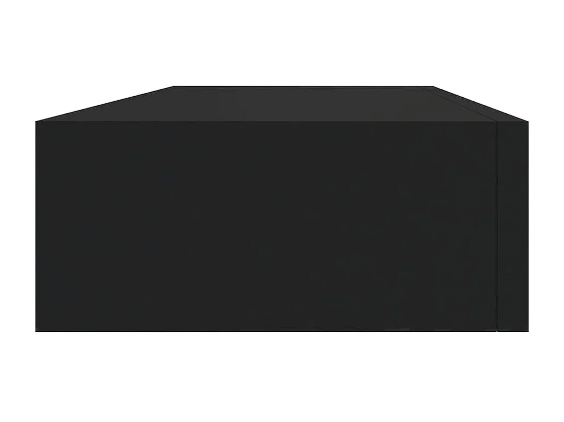Estante con cajón de pared MDF negro 60x23,5x10 cm ES72746