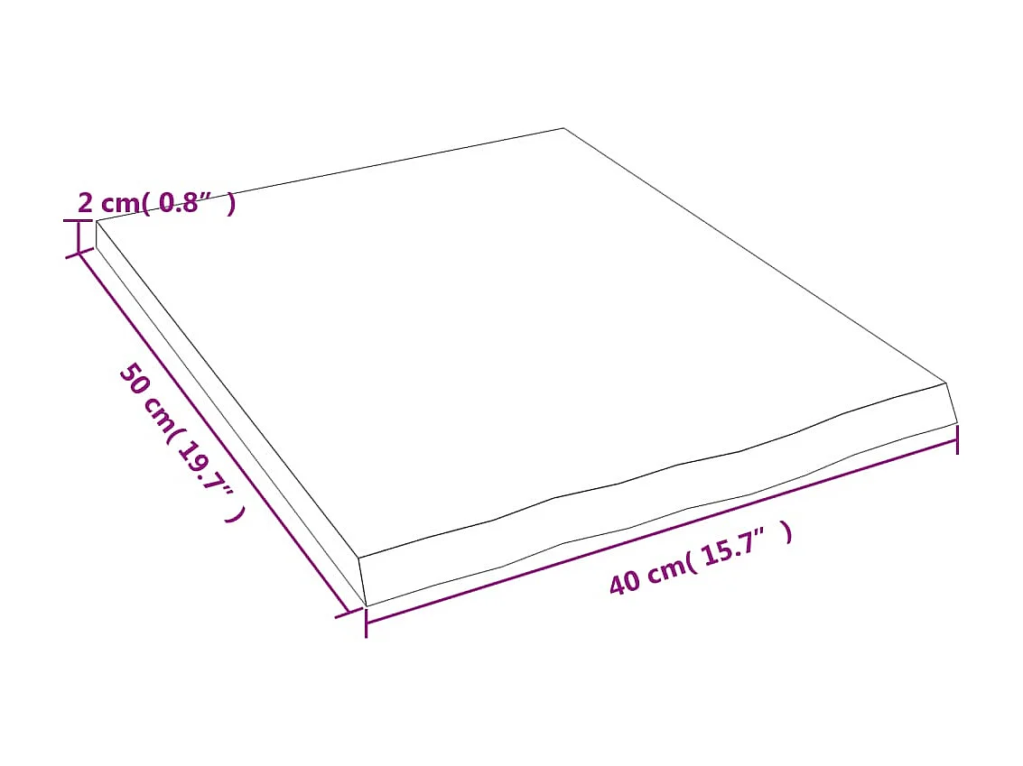 Étagère murale marron foncé 40x50x2 cm bois chêne massif traité OFR35449 BonneVie Meuble