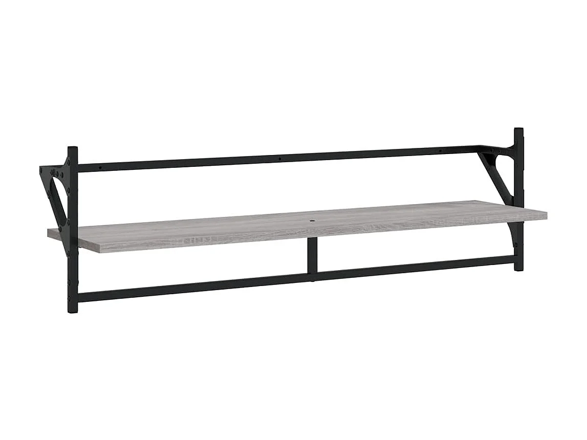 Ensemble d'étagères murales avec barres 6 pcs sonoma gris OFR22584 BonneVie Meuble