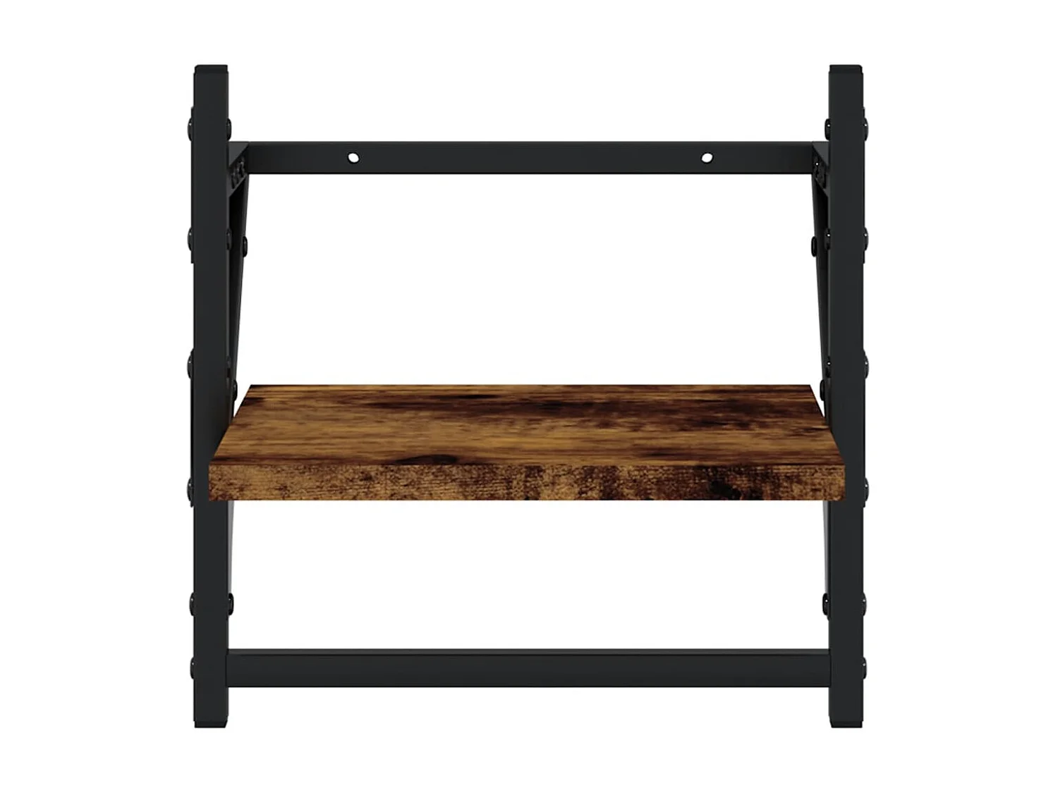 Étagères murales avec barres 2 pcs chêne fumé 30x25x30 cm OFR29737 BonneVie Meuble