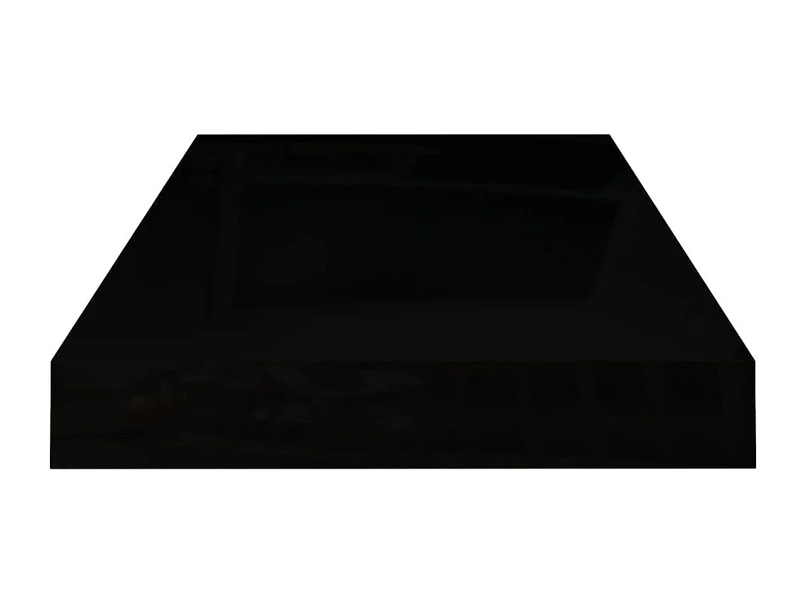 Estante de pared de pared negro brillante MDF 50x23x3,8 cm ES56610