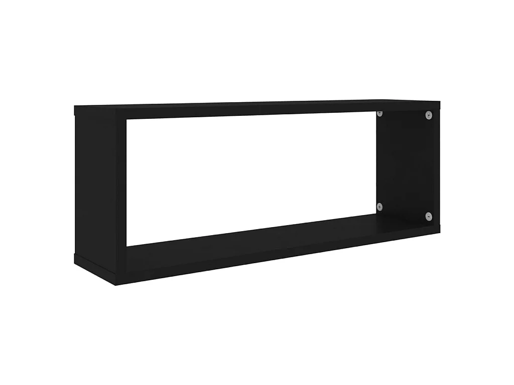 Étagères cube murales 2 pcs Noir 60x15x23 cm Aggloméré OFR76094 BonneVie Meuble