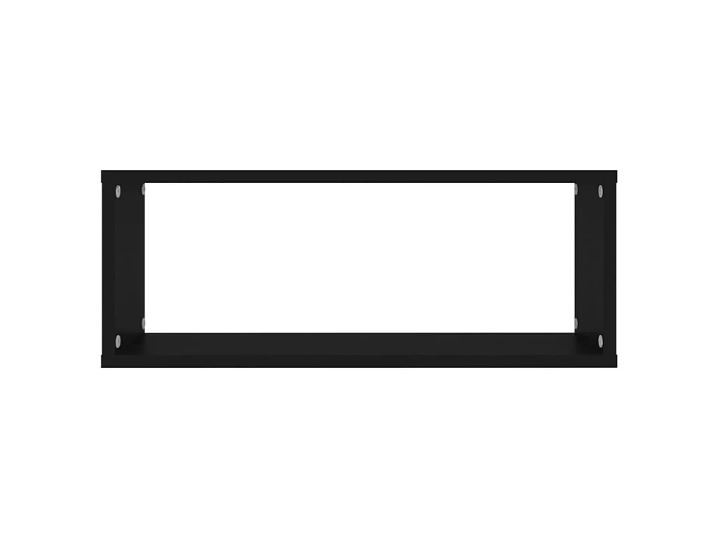 Étagères cube murales 2 pcs Noir 60x15x23 cm Aggloméré OFR76094 BonneVie Meuble