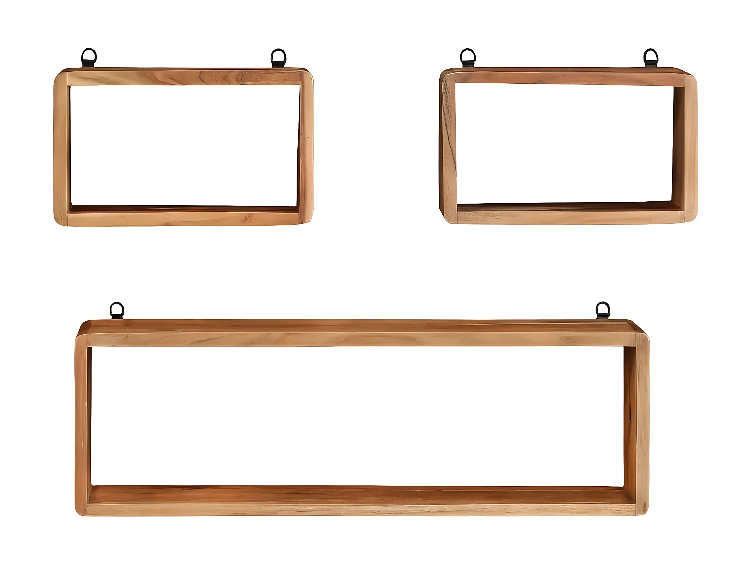 Ensemble d'étagères murales cube 3 pcs Bois d'acacia solide OFR66768 BonneVie Meuble