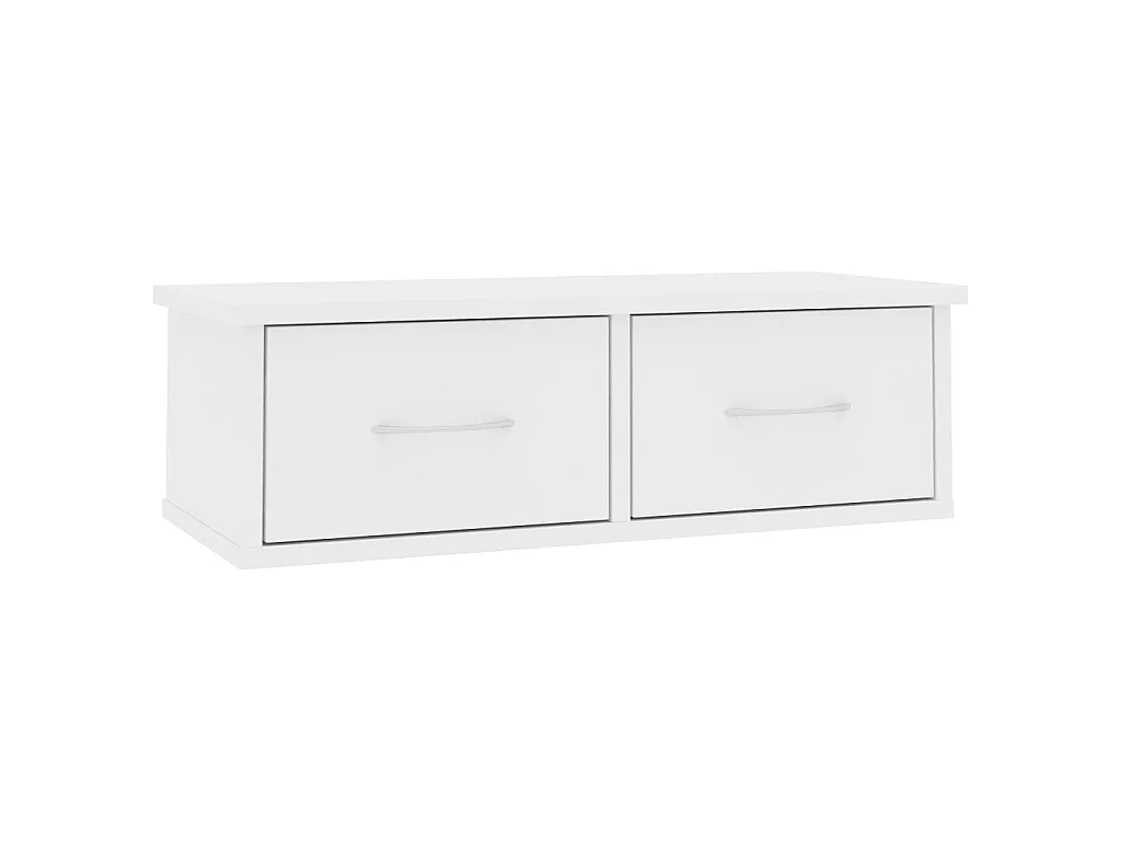 Étagère murale et tiroirs Blanc 60x26x18,5 cm Bois d'ingénierie OFR64230 BonneVie Meuble