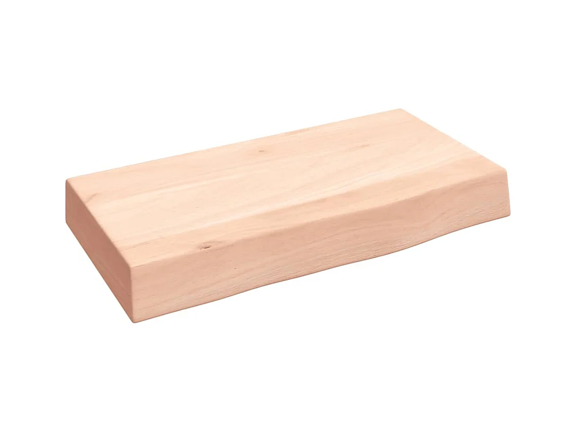 Étagère murale 40x20x6 cm bois de chêne massif non traité OFR55768 BonneVie Meuble