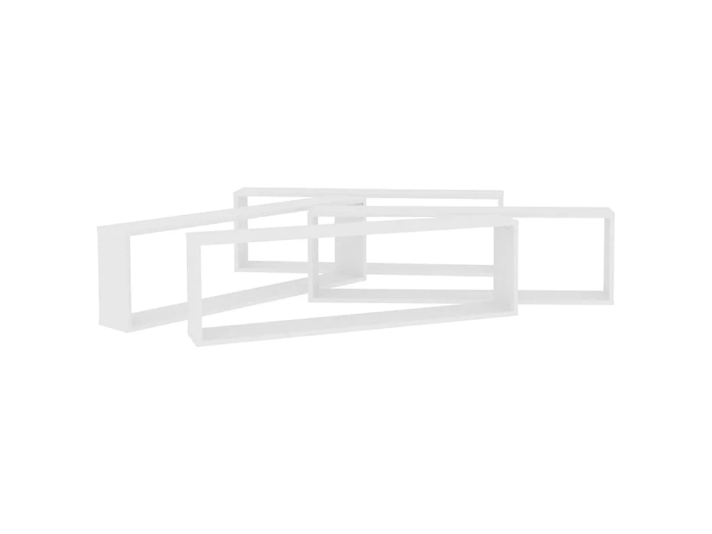 Wandschappen kubus 4 st 100x15x30 cm bewerkt hout wit NL779963