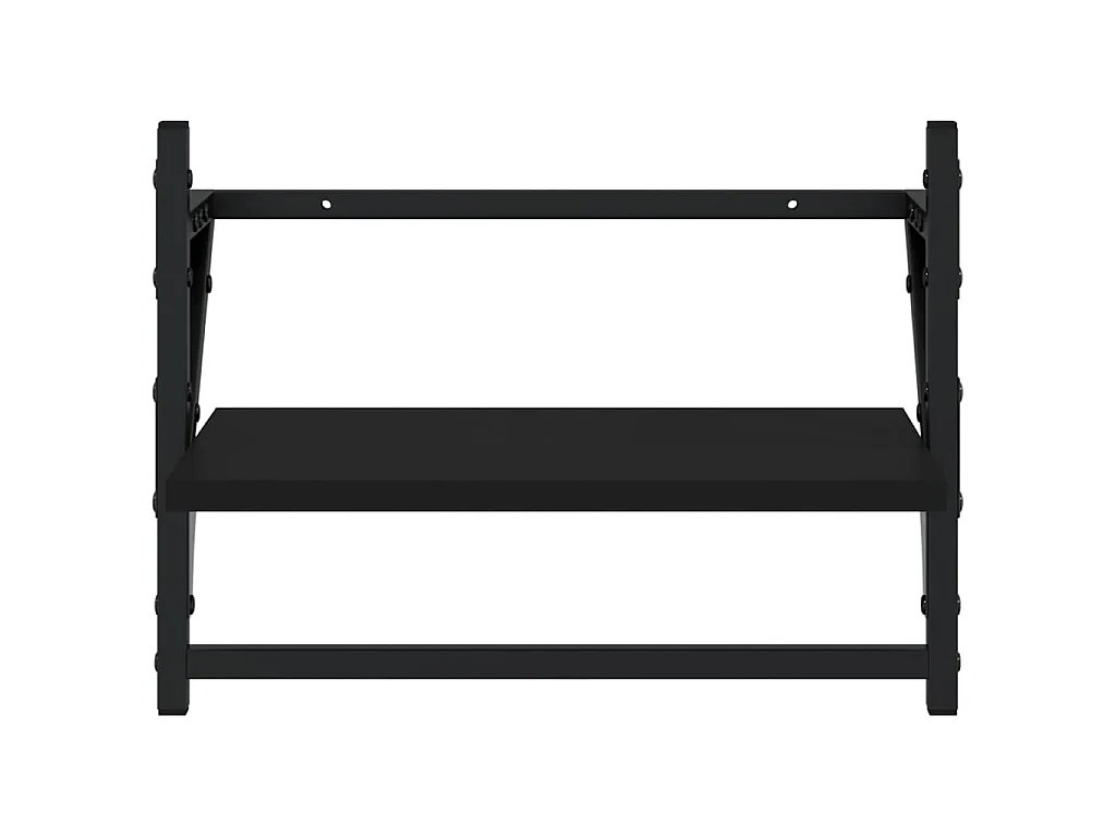 Étagères murales avec barres 2 pcs noir 40x25x30 cm OFR66059 BonneVie Meuble