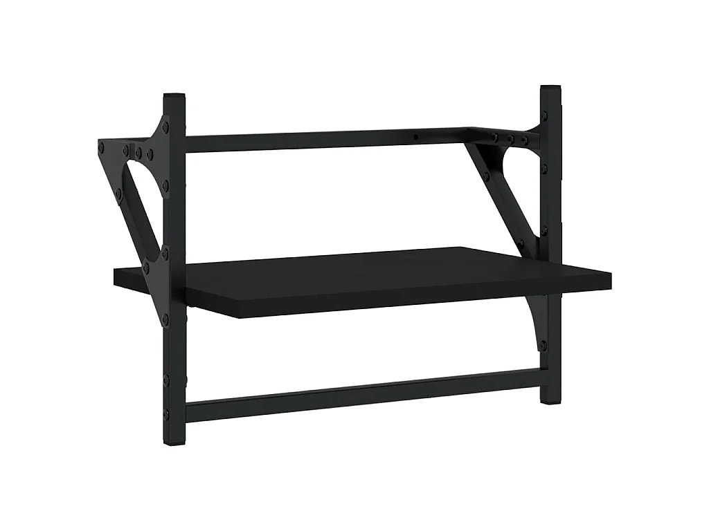Étagères murales avec barres 2 pcs noir 40x25x30 cm OFR66059 BonneVie Meuble