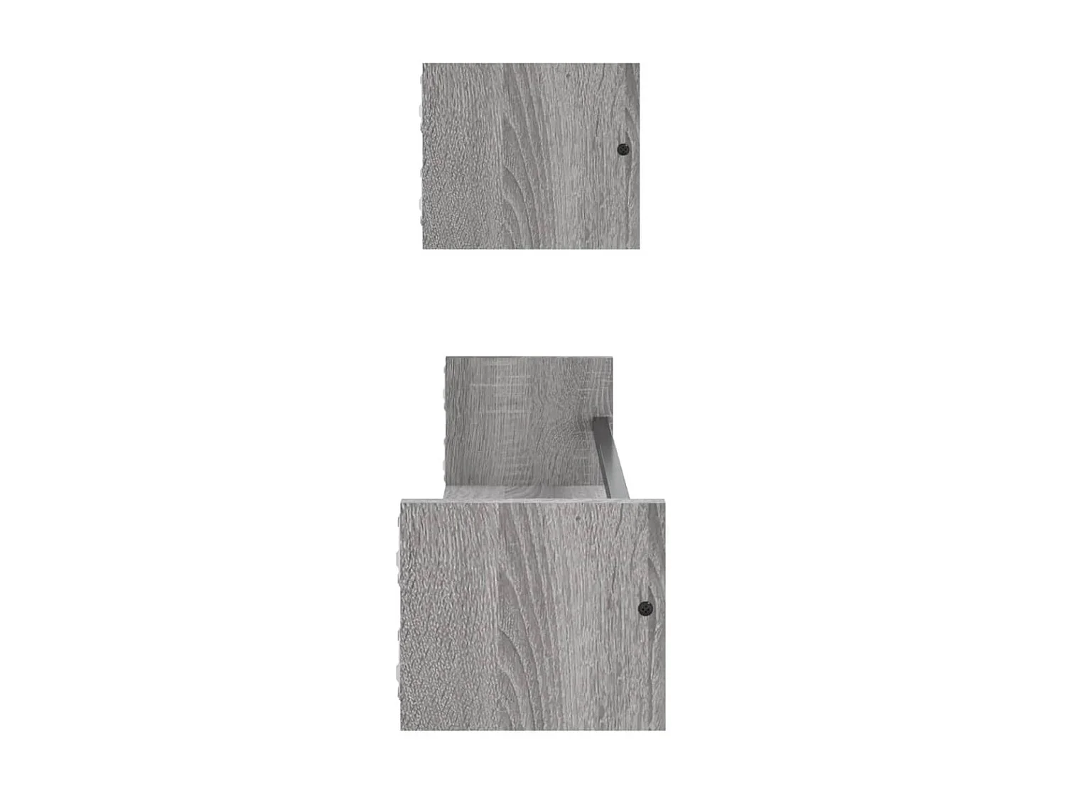 Wandschappen met stangen 2 st 80x16x14 cm grijs sonoma NL445343