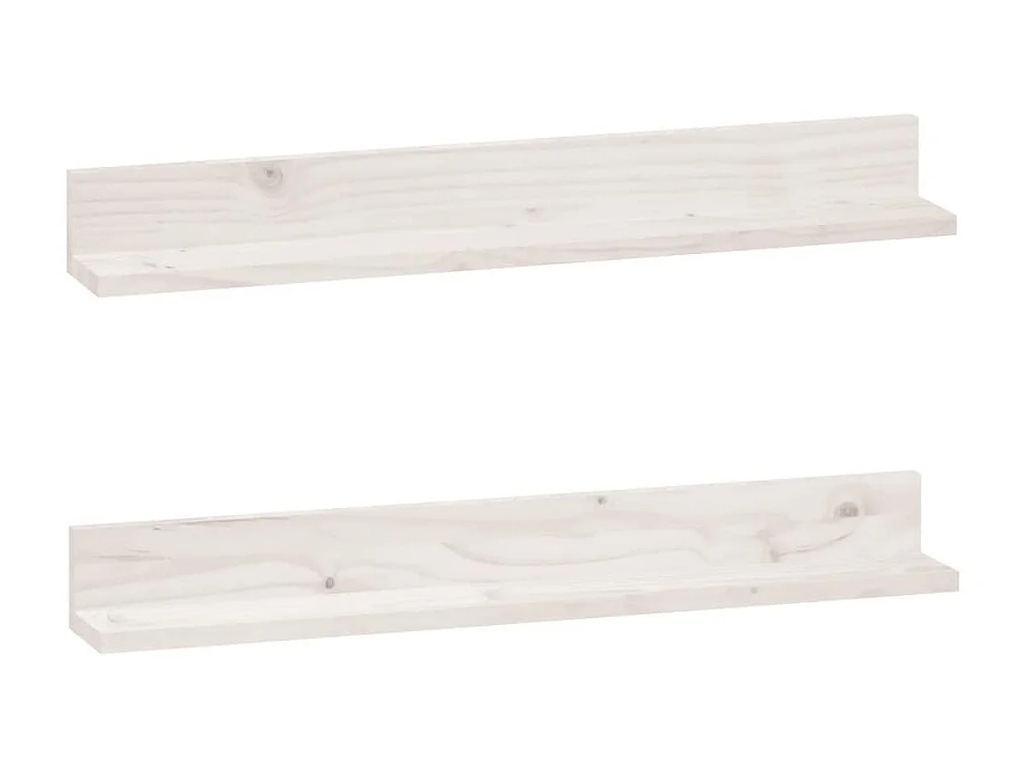 2 pcs Étagères murales Blanc 80x11x9 cm Bois de pin massif SDD73130 BonneVie Meuble