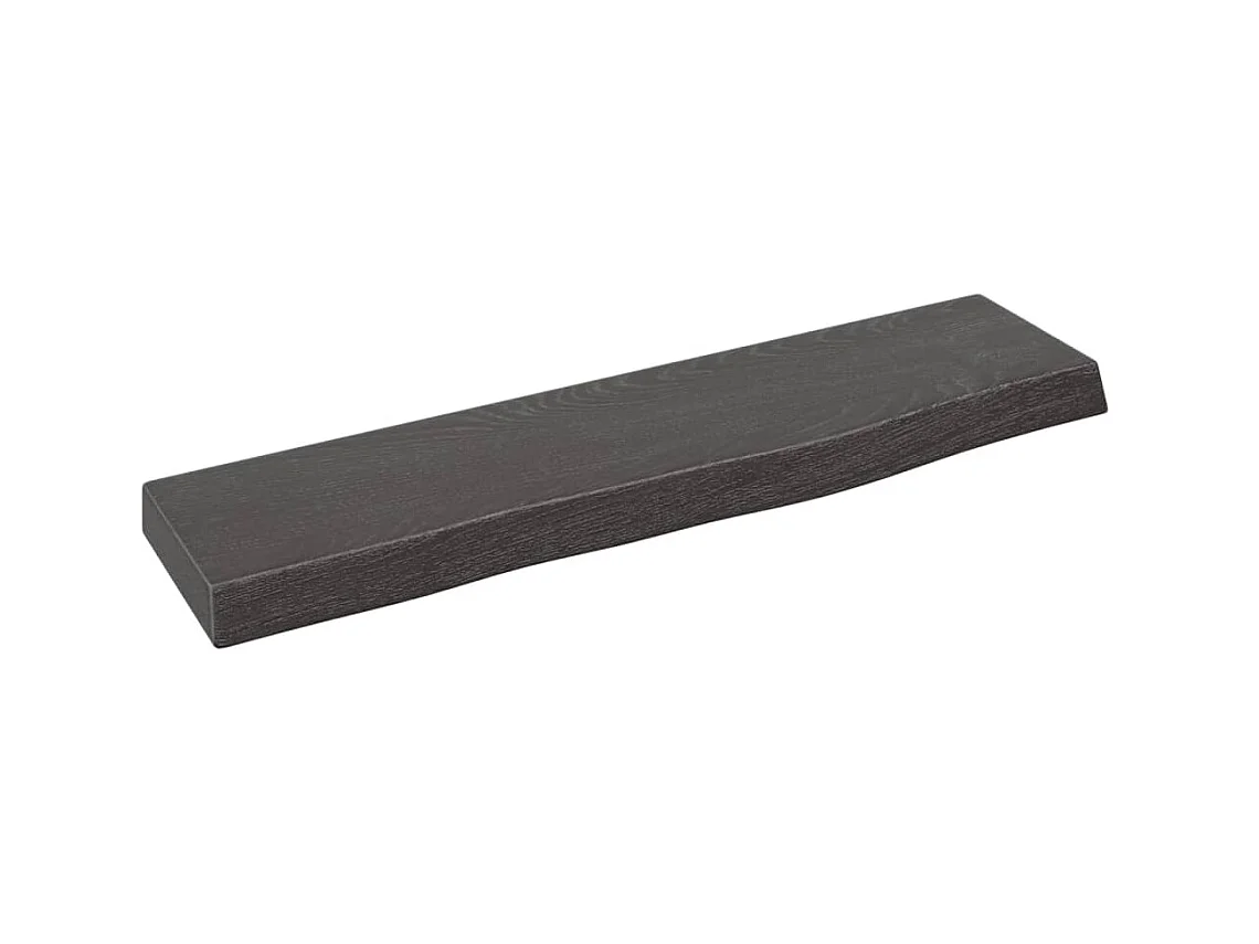Étagère murale marron foncé 40x10x2 cm bois chêne massif traité OFR81108 BonneVie Meuble