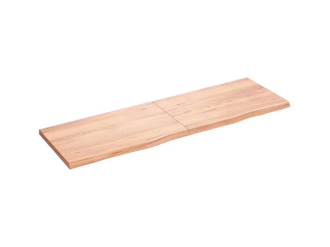 Étagère murale marron clair bois chêne massif traité OFR40031 BonneVie Meuble