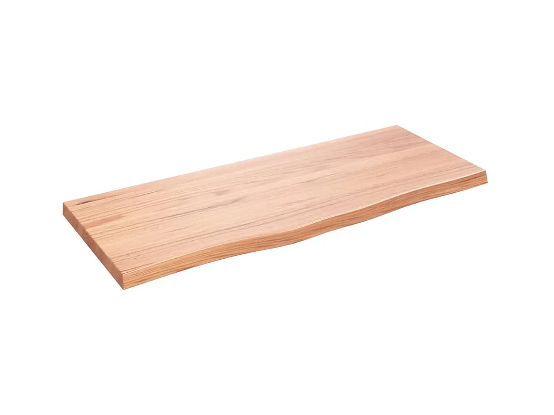 Étagère murale marron clair bois chêne massif traité OFR52222 BonneVie Meuble