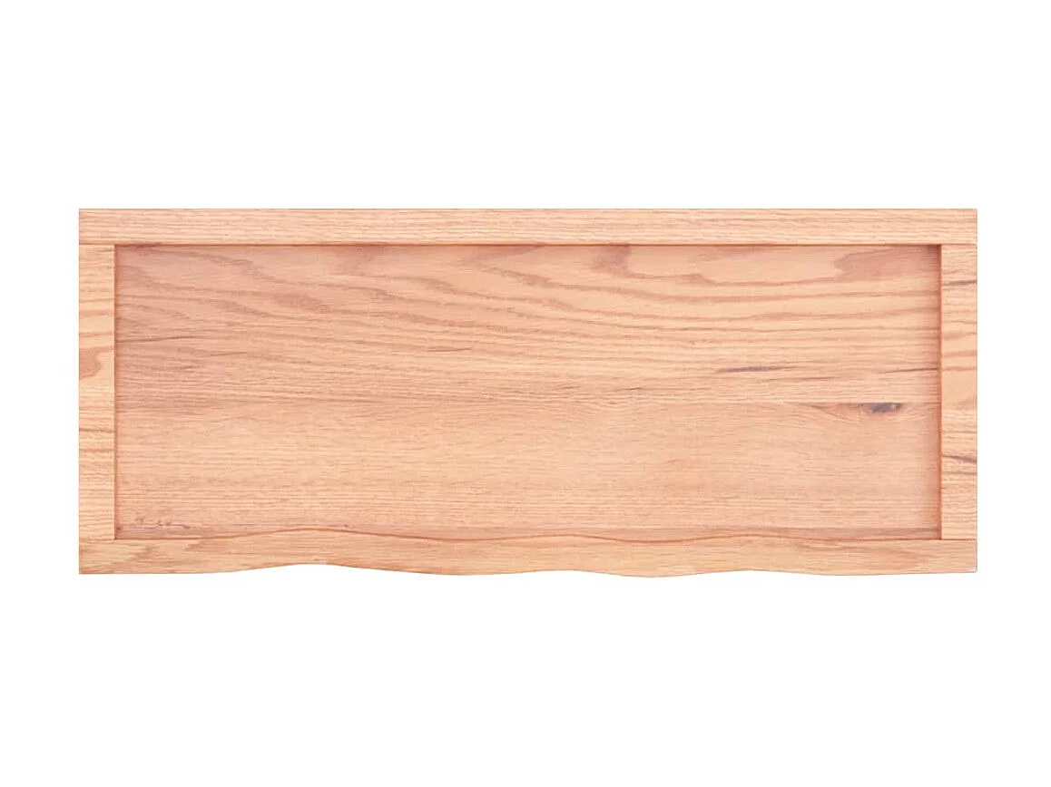 Étagère murale marron clair bois chêne massif traité OFR52222 BonneVie Meuble