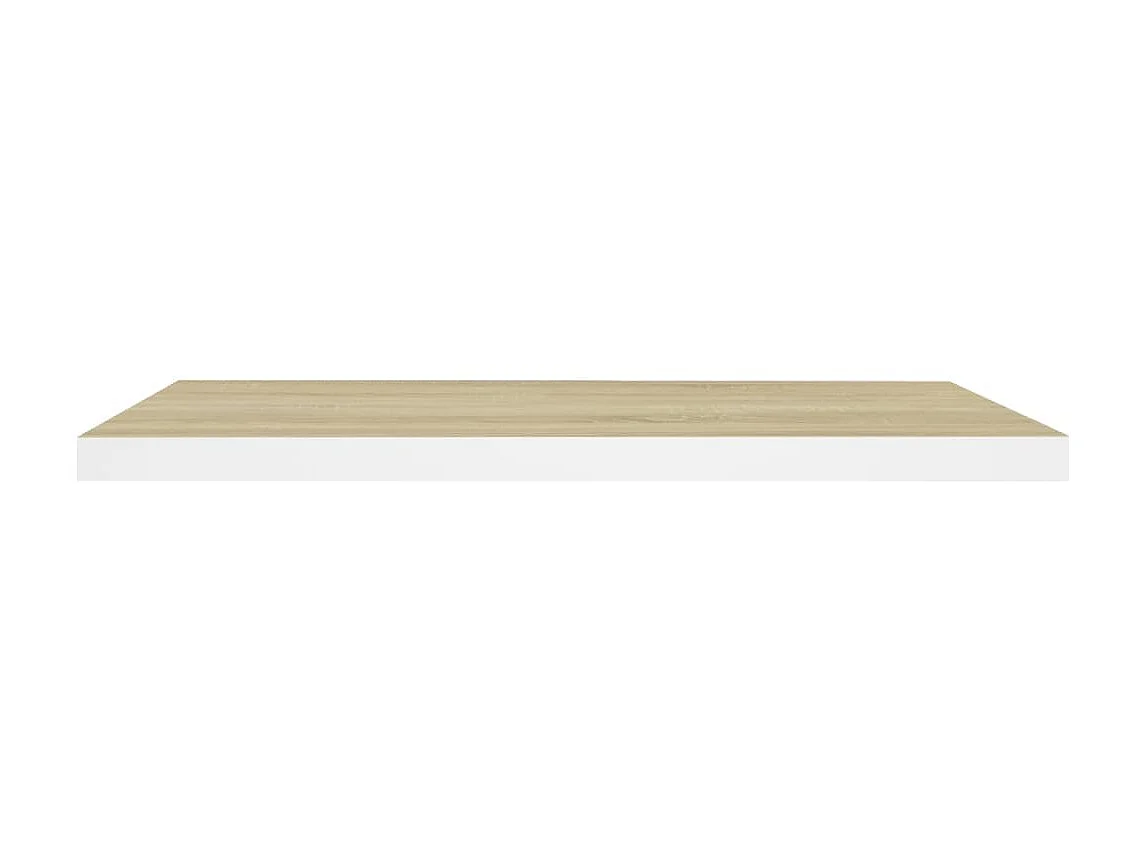 Étagère murale murale chêne et blanc 80x23,5x3,8 cm MDF OFR16536 BonneVie Meuble