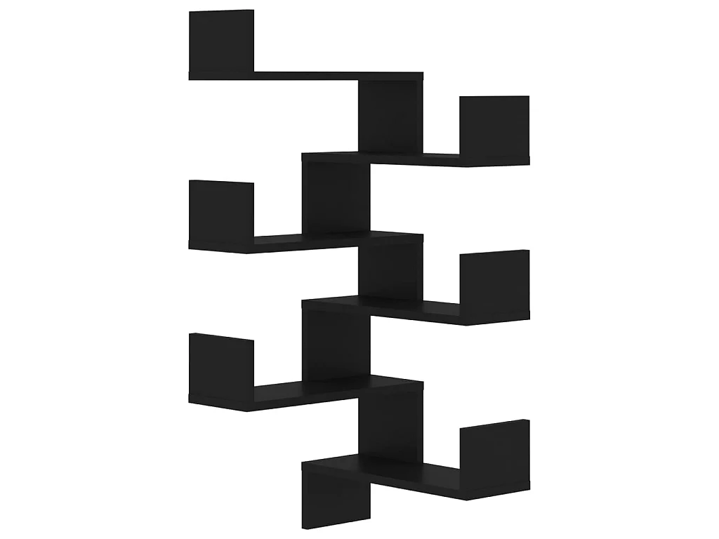 Estantes de esquina pared madera ingeniería negro 40x40x50 cm ES34034