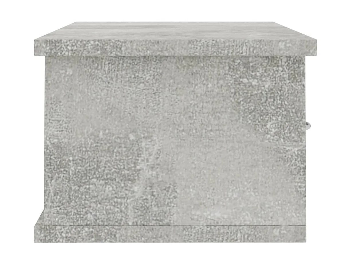 Étagère murale avec tiroirs Gris béton 60x26x18,5 cm Aggloméré OFR62527 BonneVie Meuble