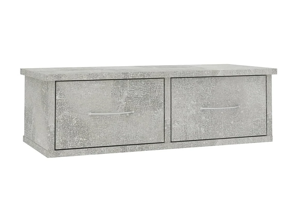 Étagère murale avec tiroirs Gris béton 60x26x18,5 cm Aggloméré OFR62527 BonneVie Meuble